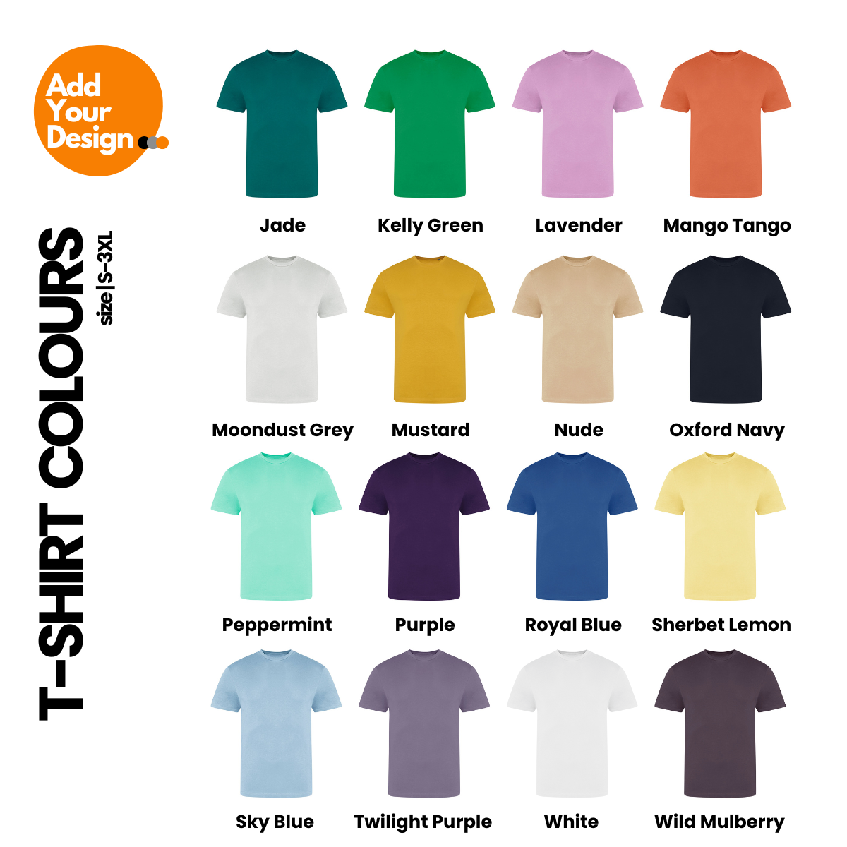 Custom Adult T-shirts - Unisex Fit - Add Designs | Logos | Images | Text