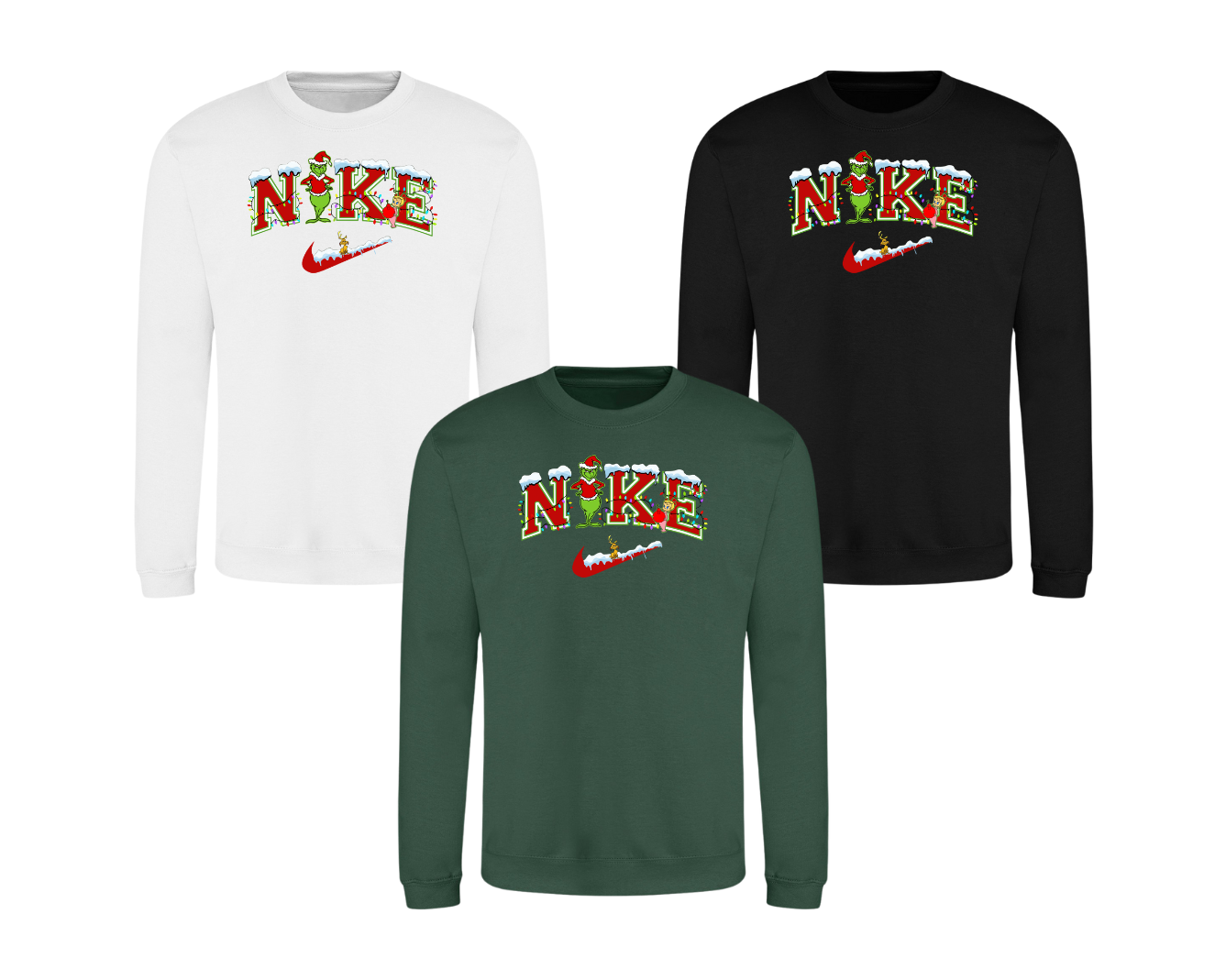 Nike Inspired Grinch Christmas Jumper - Adults