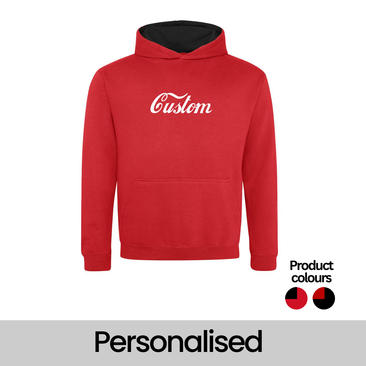 Kids Coca-Cola style Font Personalised Name Hoodies