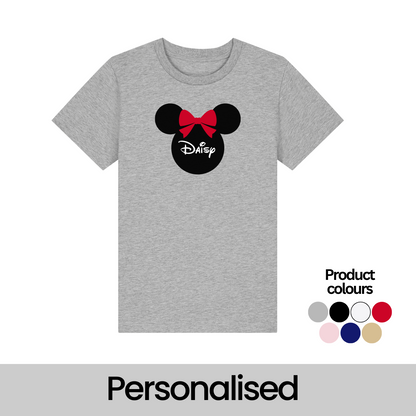 Minnie Mouse Personalised Name T Shirt | Disney Inspired | Girls Minnie Mouse with Name Top