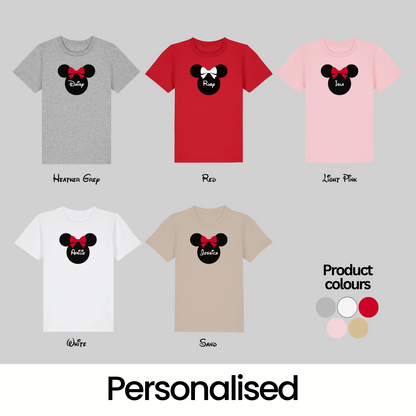 Minnie Mouse Personalised Name T Shirt | Disney Inspired | Girls Minnie Mouse with Name Top