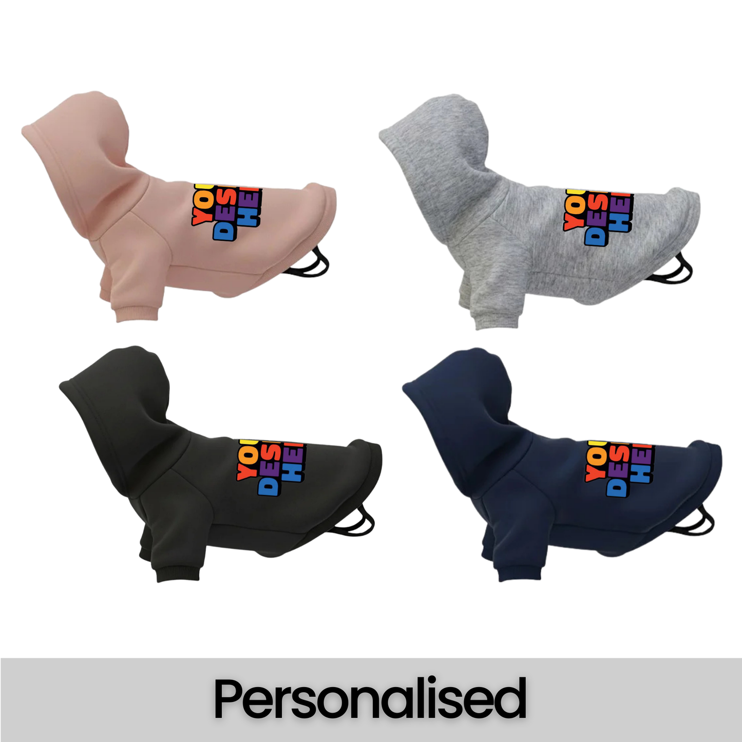 Personalised Dog Hoodie – Custom Name Pet Jumper | Soft Cotton Puppy Hoodie