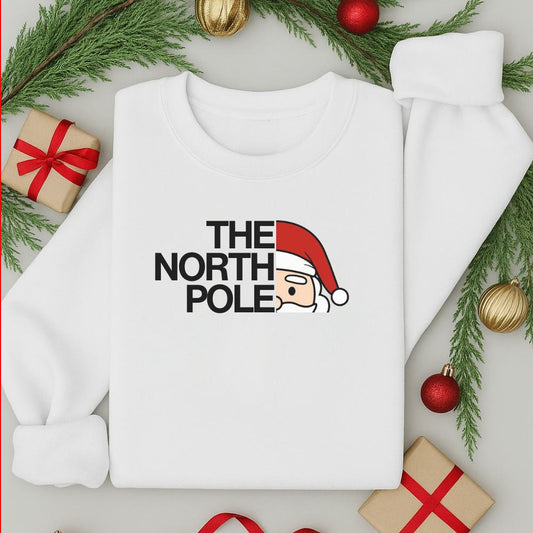 The North Pole Adult Christmas Jumper | Funny Festive Sweatshirt | Xmas Sweater Gift for Men & Women