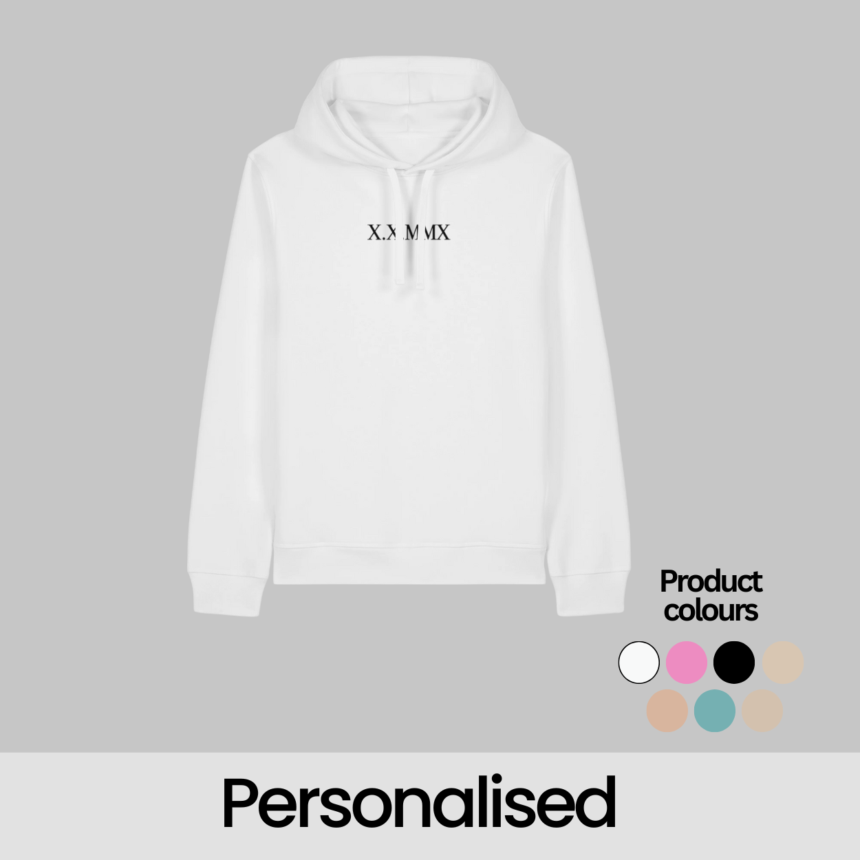 Custom Roman Numeral Hoodie - Adults