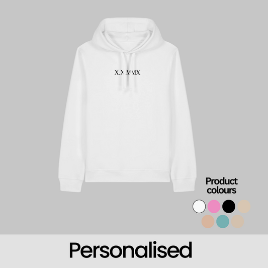 Custom Roman Numeral Hoodie - Adults