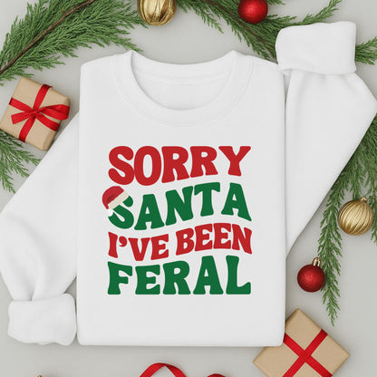 Funny Kids Christmas Jumper - Sorry Santa I've Been Feral