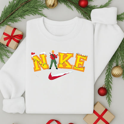Adult Nike Inspired Home Alone Christmas Jumper | Funny Festive Sweatshirt | Unisex | Xmas Sweater Gift
