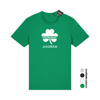 St Patrick's Day Funny "Paddidas" Irish Paddys Day T-Shirt - Adults
