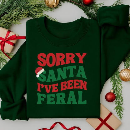 Funny Kids Christmas Jumper - Sorry Santa I've Been Feral