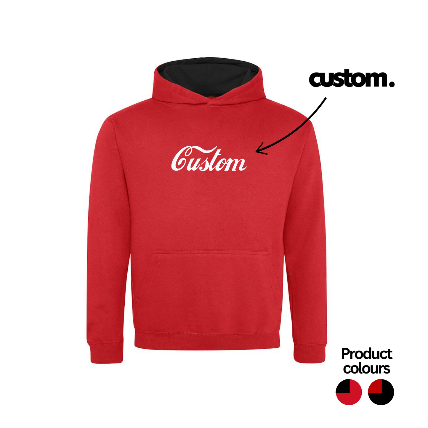 Kids Coca-Cola style Font Personalised Name Hoodies