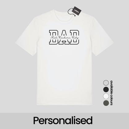 Personalised Dad T-Shirt with Kids’ Names – Custom Father’s Day Gift