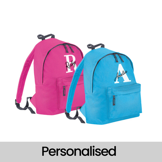 Girls Personalised Backpack - Initial and Name