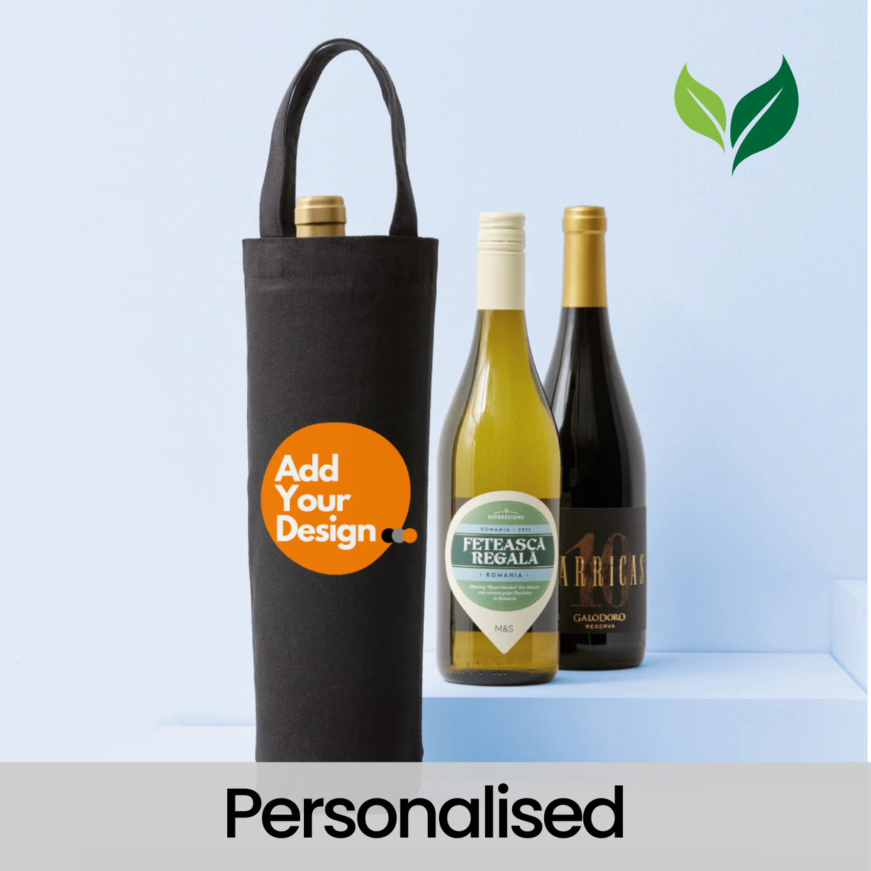 Custom Recycled Premium Canvas Bottle Bag