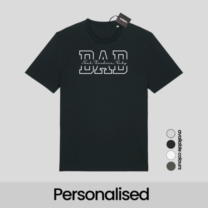 Personalised Dad T-Shirt with Kids’ Names – Custom Father’s Day Gift