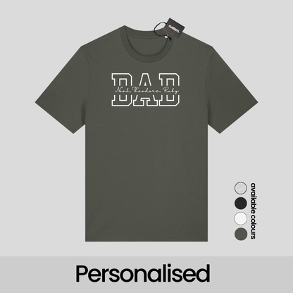 Personalised Dad T-Shirt with Kids’ Names – Custom Father’s Day Gift
