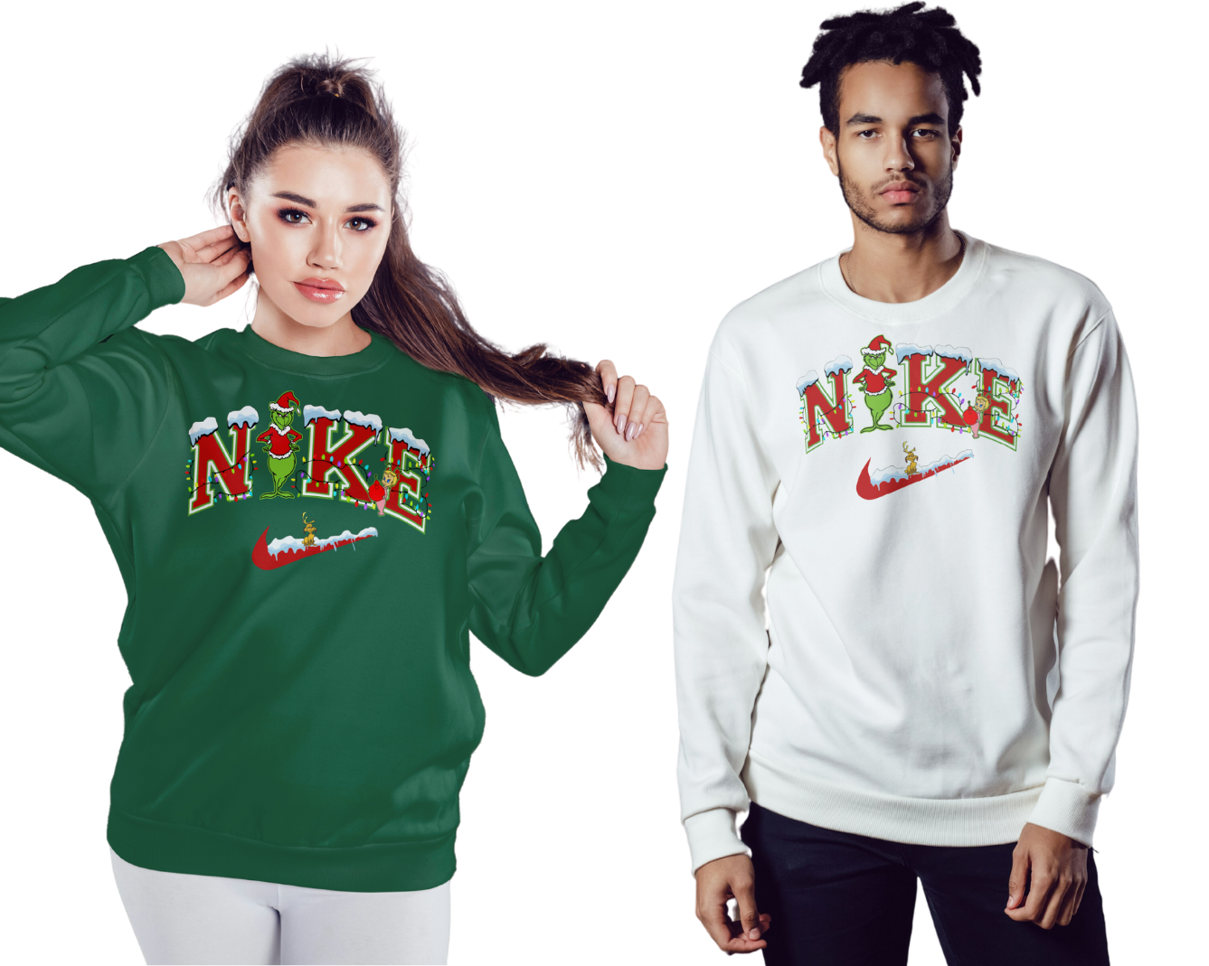 Nike Inspired Grinch Christmas Jumper - Adults