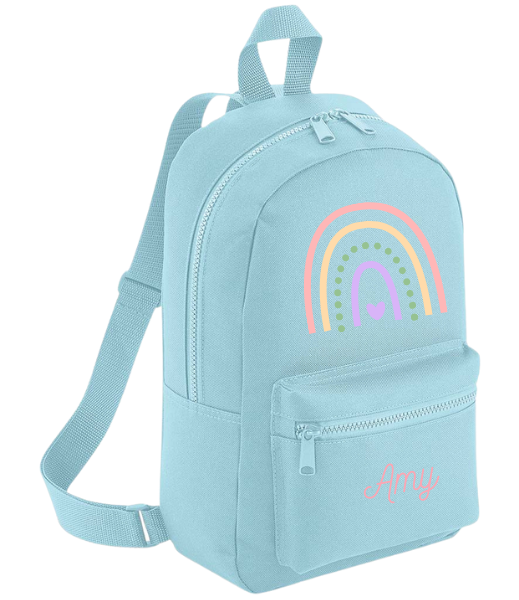 Personalised Kids Backpack Custom Name Rainbow Girls Back To School Bag