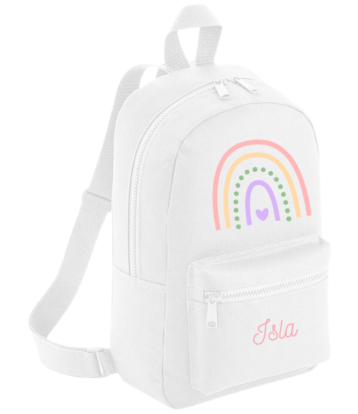 Personalised Kids Backpack Custom Name Rainbow Girls Back To School Bag