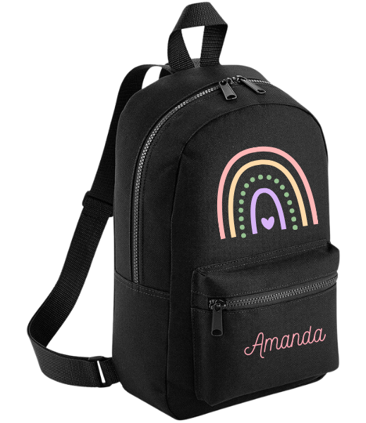 Personalised Kids Backpack Custom Name Rainbow Girls Back To School Bag