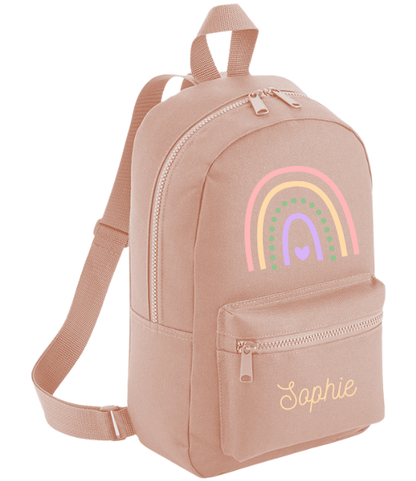 Personalised Kids Backpack Custom Name Rainbow Girls Back To School Bag