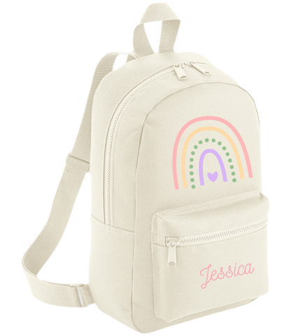 Personalised Kids Backpack Custom Name Rainbow Girls Back To School Bag