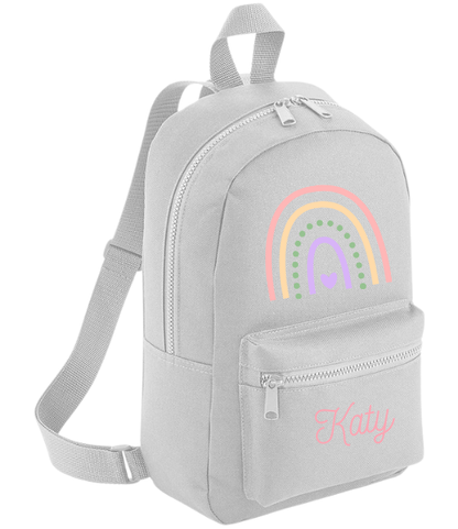 Personalised Kids Backpack Custom Name Rainbow Girls Back To School Bag