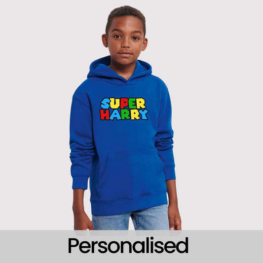 Custom Super Mario Style Hoodie - Kids