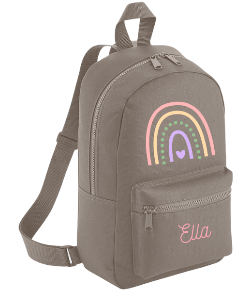 Personalised Kids Backpack Custom Name Rainbow Girls Back To School Bag