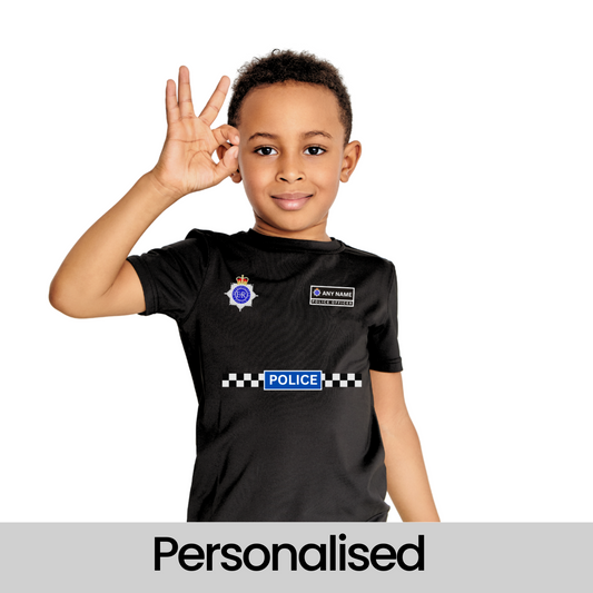 Kids Custom Police Shirt Officer Costume