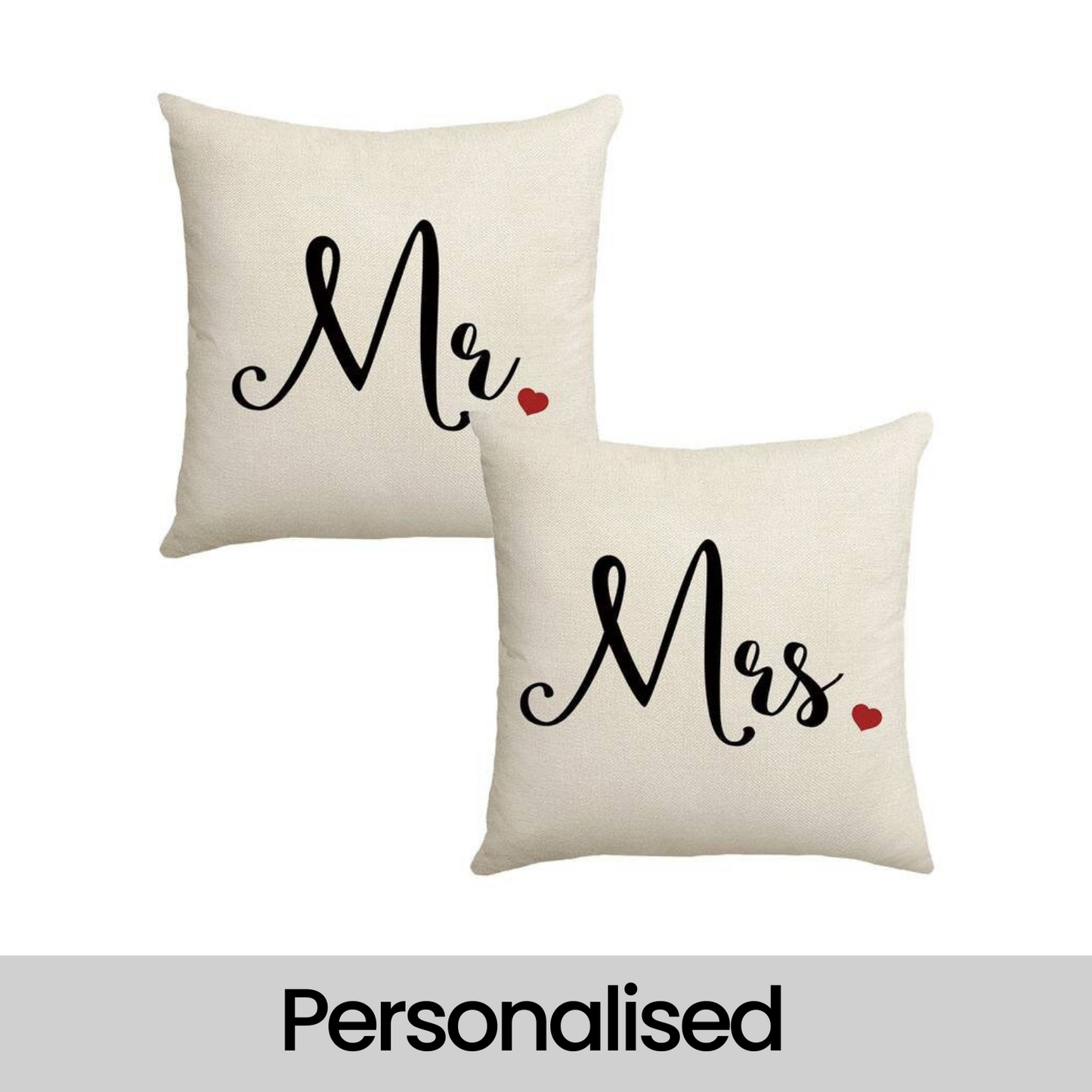 Mr and Mrs Cushion Covers