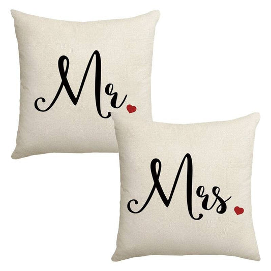 Mr and Mrs Cushion Covers