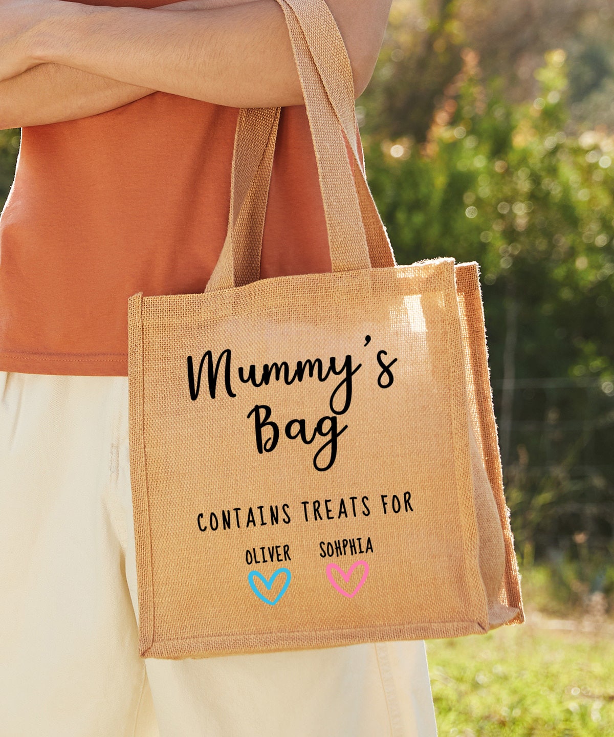 Personalised Tote Bag, Personalised Nanna Shopping Bag, Mother’s Day Gift, Jute Tote Bag For Mum, Nanny’s Treat Bag, Custom Birthday Gift