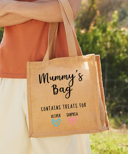 Personalised Tote Bag, Personalised Nanna Shopping Bag, Mother’s Day Gift, Jute Tote Bag For Mum, Nanny’s Treat Bag, Custom Birthday Gift