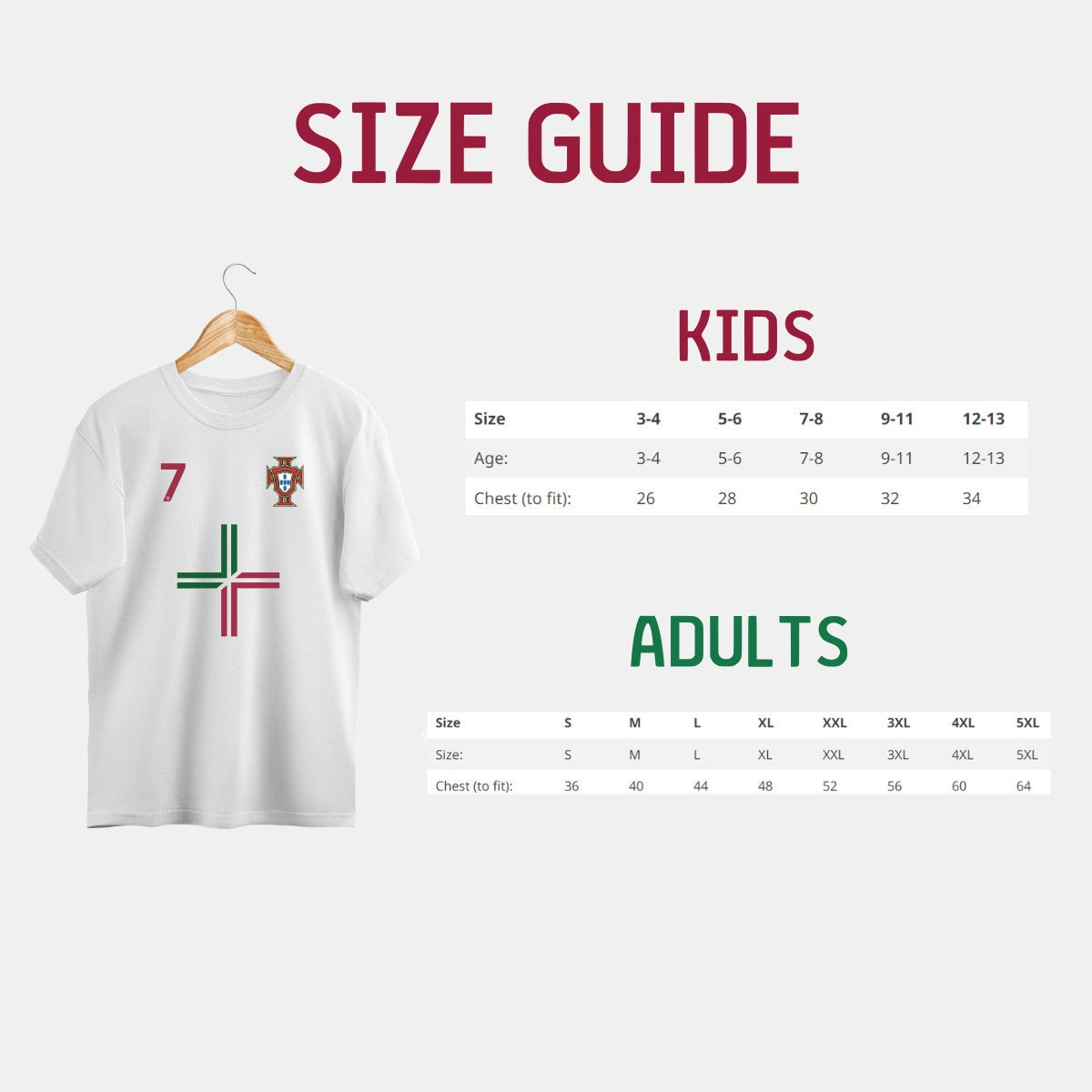 Portugal Ronaldo T-shirt - R7 Shirt - Portugal World Cup - Euros - Unisex - Tee - Football - Soccer - Cristiano - Kids - Adults - Unisex