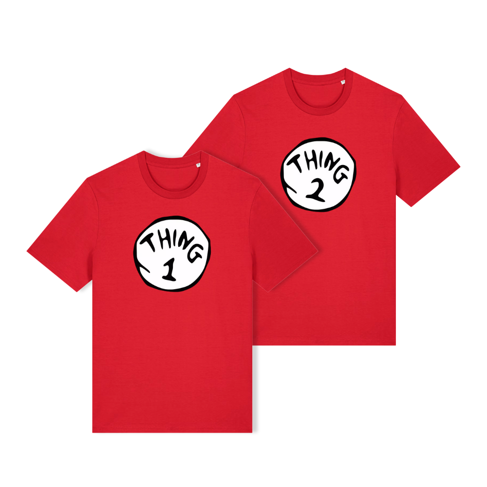 Thing 1 & Thing 2 Kids T-Shirt – Cat in the Hat Inspired World Book Day Fancy Dress